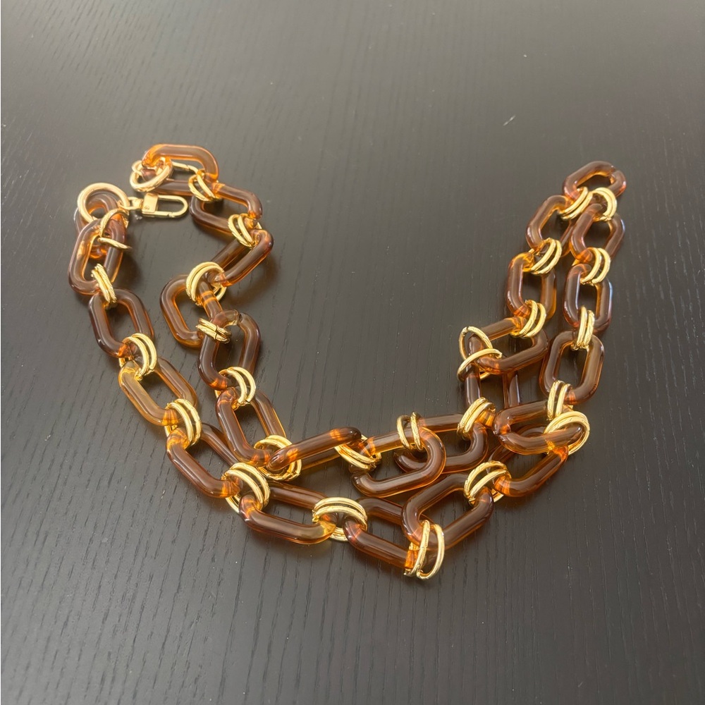 Elegant Gold and Brown Chain purse shoulder strap